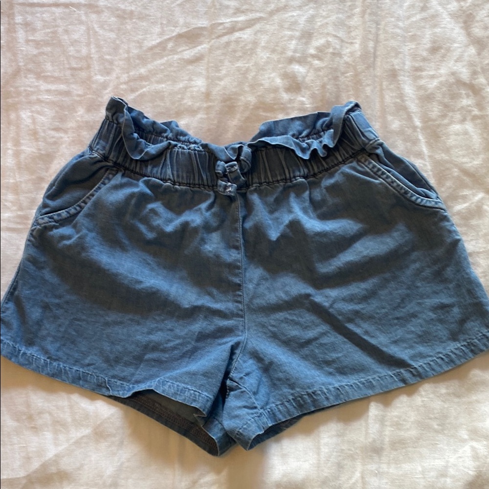 Blue Girl’s Ruffle Waist Shorts